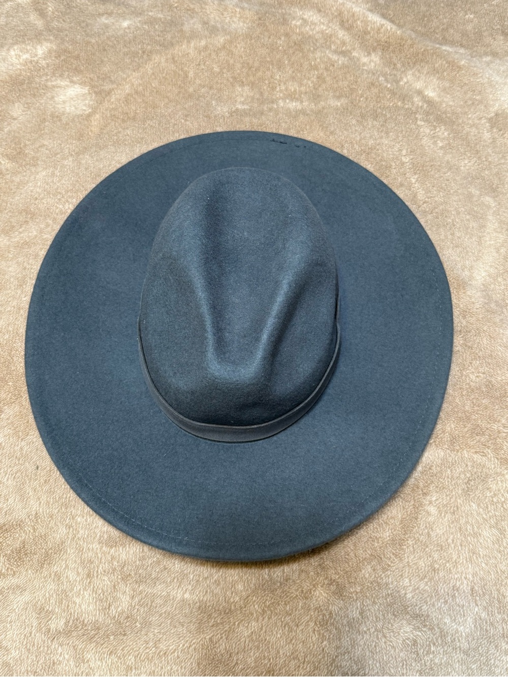 Free People Hat Blue Clean Slate Felt Western Alabaster Boho Retro Wool One Sz